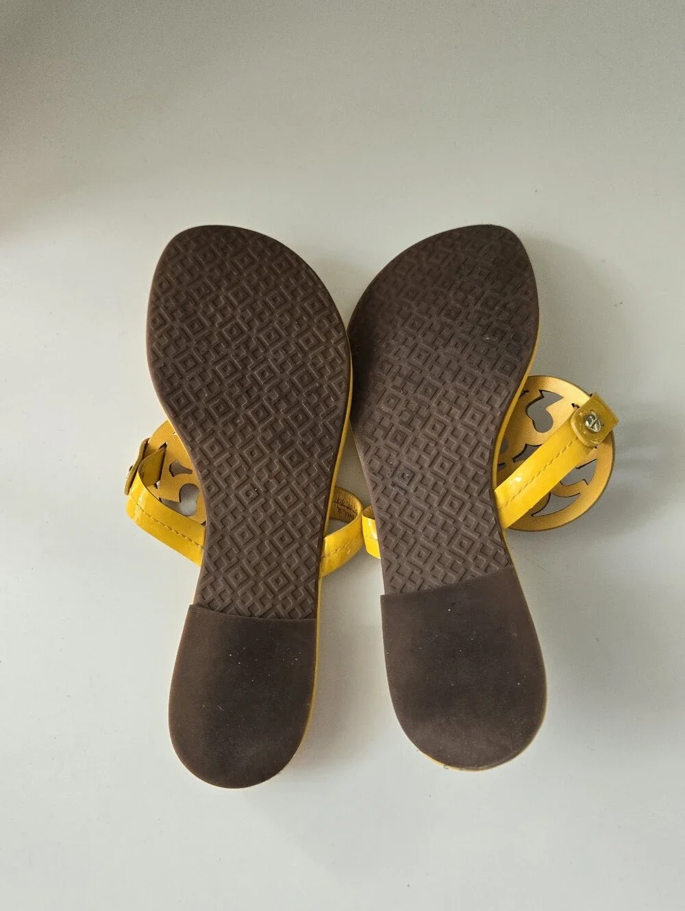 Tory Burch Bright Yellow Patent Miller Sandals